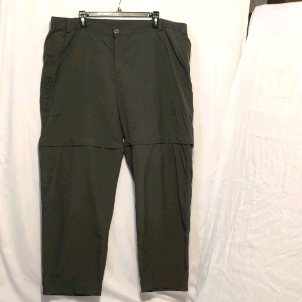 Women's Sz 3X Dk Gray Caviar White Sierra Convertible Tech Fabric Outdoor Pants